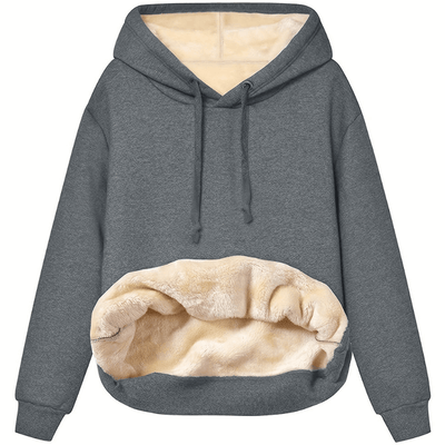 Winter Hoodie - Warm - Loose Fit - Sherpa Fleece Hoodie - Pullover Hoodie-Grace Aura
