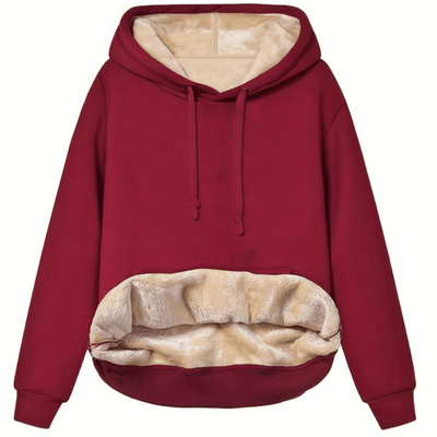 Winter Hoodie - Warm - Loose Fit - Sherpa Fleece Hoodie - Pullover Hoodie-Grace Aura