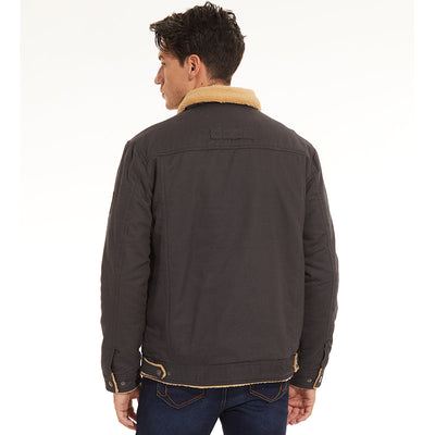 Winter Jacket - Men's Button-Up Sherpa Lining Bomber Jacket -Grace Aura