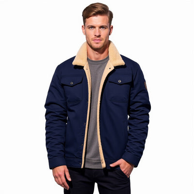 Winter Jacket - Short - Fleece Lined - Sherpa Lined Jacket - Men's Winter Jacket-Grace Aura