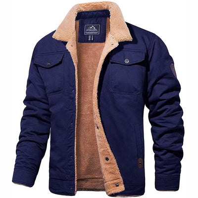 Winter Jacket - Short - Fleece Lined - Sherpa Lined Jacket - Men's Winter Jacket-Grace Aura