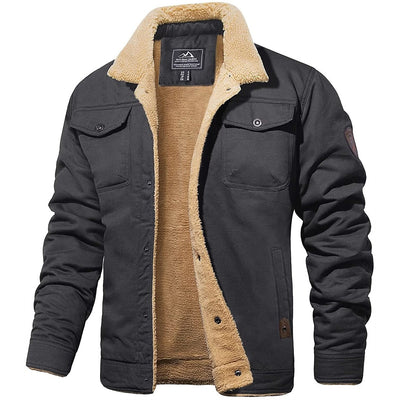 Winter Jacket - Short - Fleece Lined - Sherpa Lined Jacket - Men's Winter Jacket-Grace Aura
