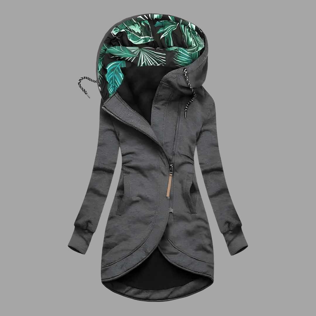 Winter Parka - Women's Windproof Mid Lenght Zip-Up Hooded Jacket-Grace Aura