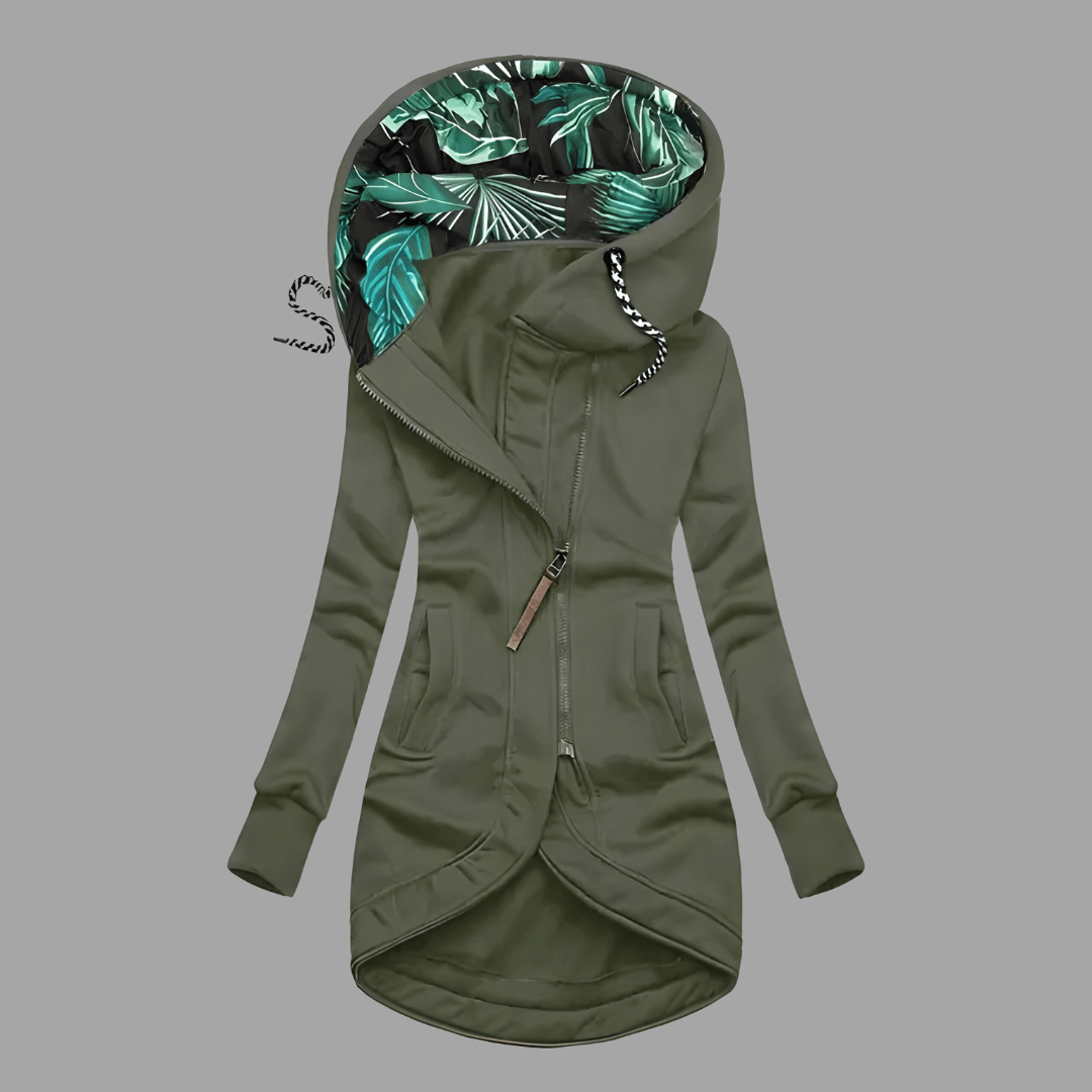 Winter Parka - Women's Windproof Mid Lenght Zip-Up Hooded Jacket-Grace Aura