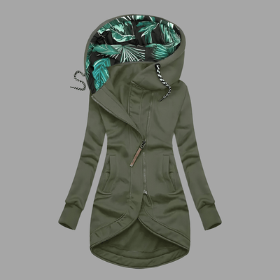 Winter Parka - Women's Windproof Mid Lenght Zip-Up Hooded Jacket-Grace Aura