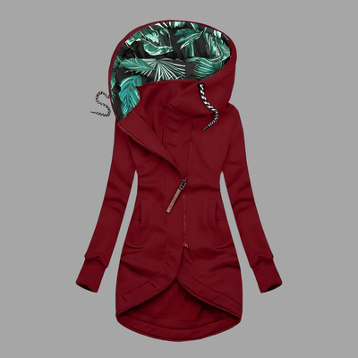 Winter Parka - Women's Windproof Mid Lenght Zip-Up Hooded Jacket-Grace Aura