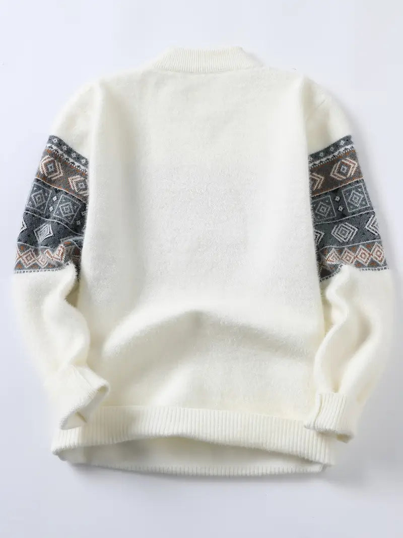 Winter Pullover | Crew Neck | Relaxed Fit | Knitted Jumper | Men's Sweater-Grace Aura