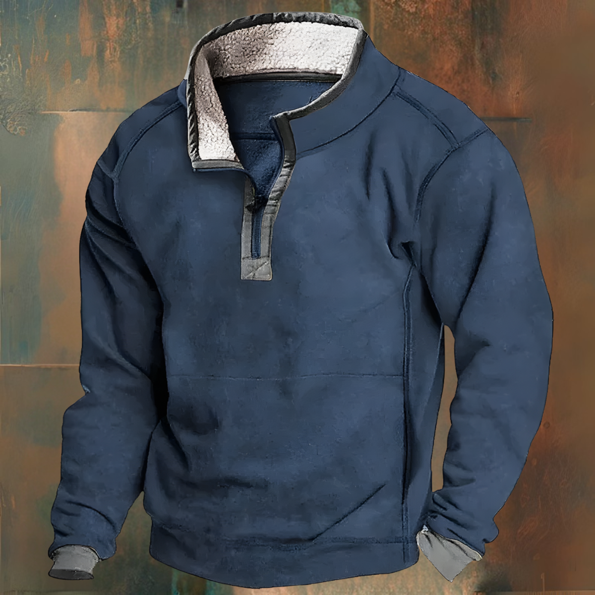 Winter Pullover - Quarter-Zip - Fleece Lined - Half-Zip Pullover - Men's Sweatshirt-Grace Aura