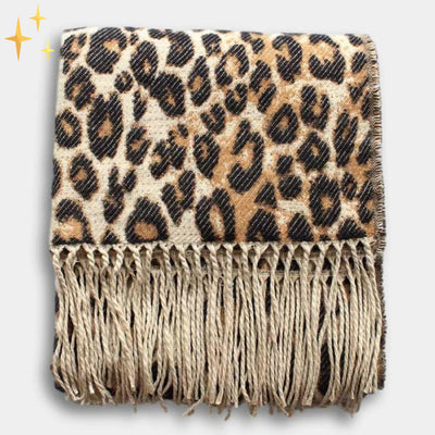 Winter Scarf - Women's Warm Big Leopard Print Wool Scarf-Grace Aura