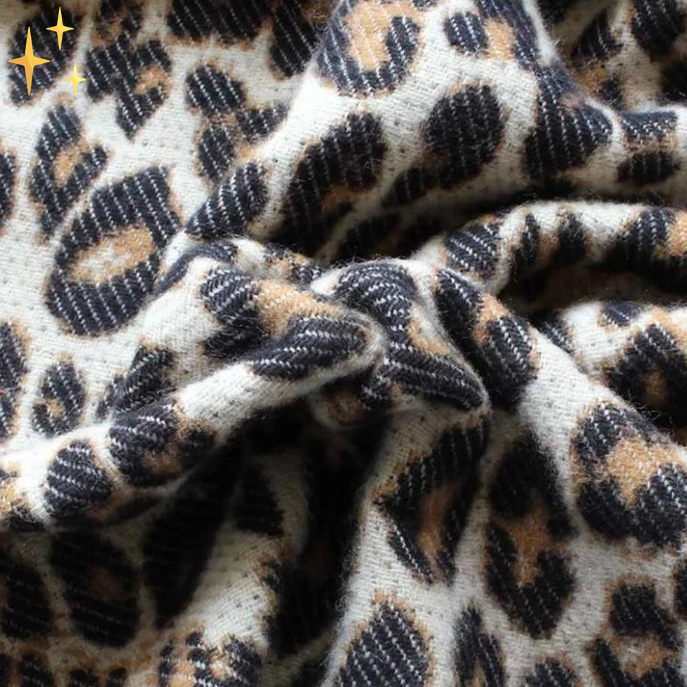 Winter Scarf - Women's Warm Big Leopard Print Wool Scarf-Grace Aura