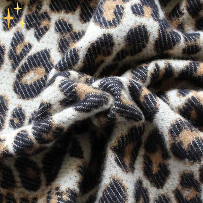 Winter Scarf - Women's Warm Big Leopard Print Wool Scarf-Grace Aura