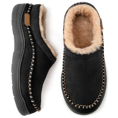 Winter Slippers - Fur Lined - Rubber Sole - Winter Clogs - Men's Shoes -Grace Aura