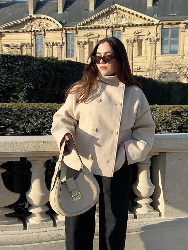 Winter Trench Coat | Short | Oversized | Wool Trench Coat | Women's Jacket-Grace Aura