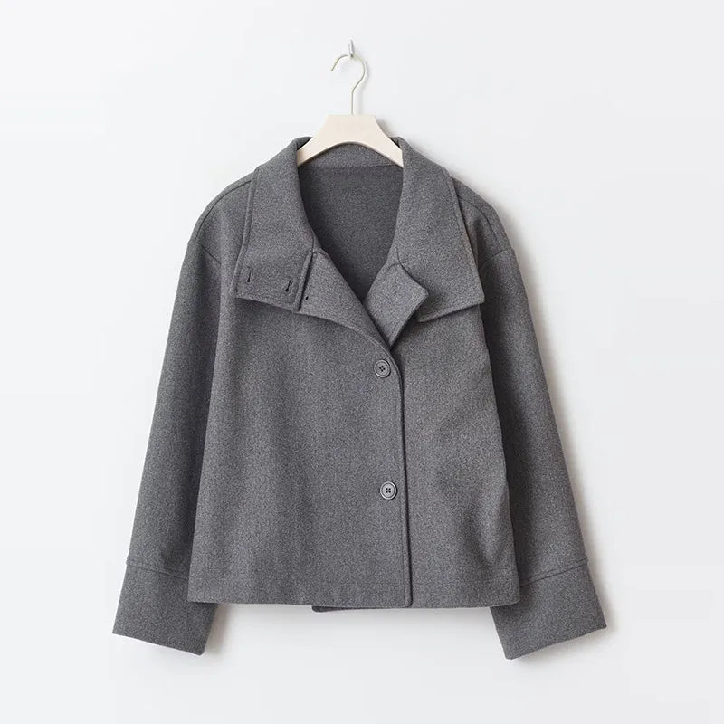 Winter Trench Coat | Short | Oversized | Wool Trench Coat | Women's Jacket-Grace Aura