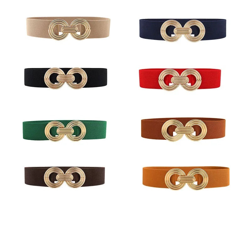 Women's Belt - Stretch - Gold Buckle - Elastic Belt - Waist Belt-Grace Aura