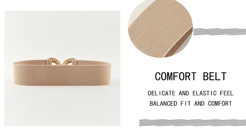 Women's Belt - Stretch - Gold Buckle - Elastic Belt - Waist Belt-Grace Aura