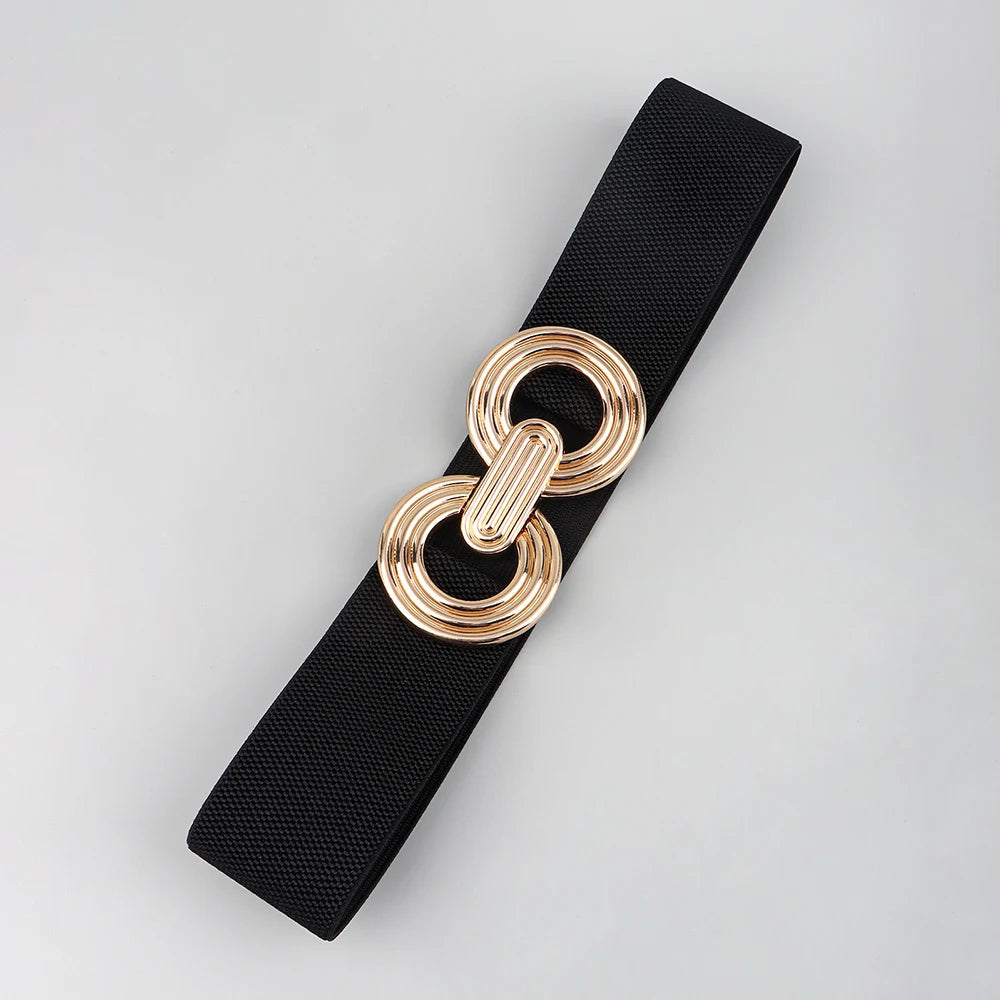 Women's Belt - Stretch - Gold Buckle - Elastic Belt - Waist Belt-Grace Aura