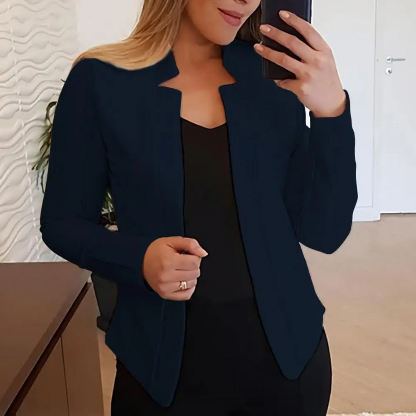 Women's Blazer - Formal Open-Front Cardigan Blazer Jacket-Grace Aura