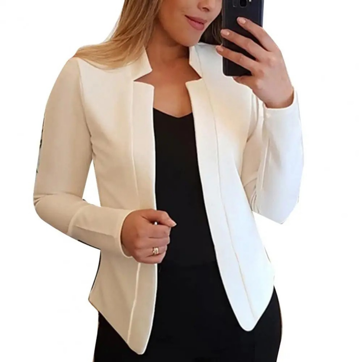 Women's Blazer - Formal Open-Front Cardigan Blazer Jacket-Grace Aura