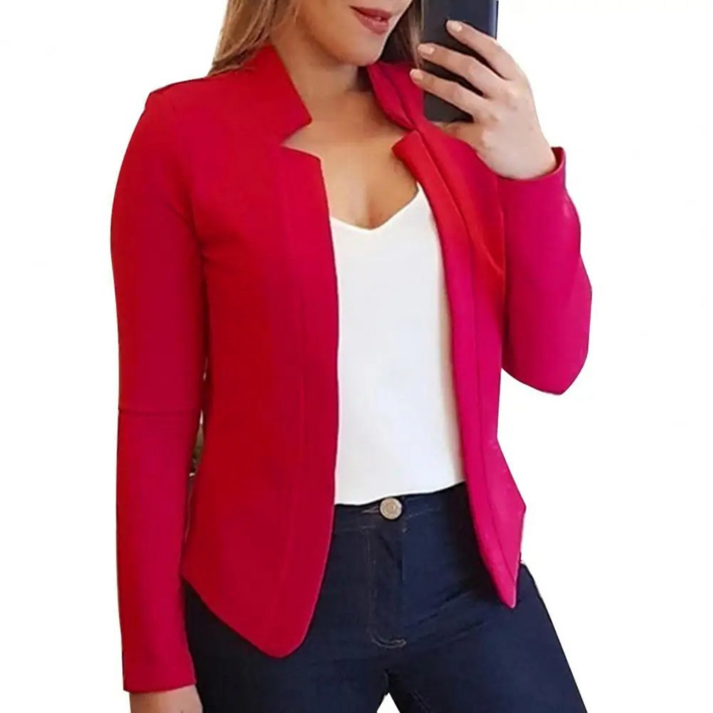 Women's Blazer - Formal Open-Front Cardigan Blazer Jacket-Grace Aura