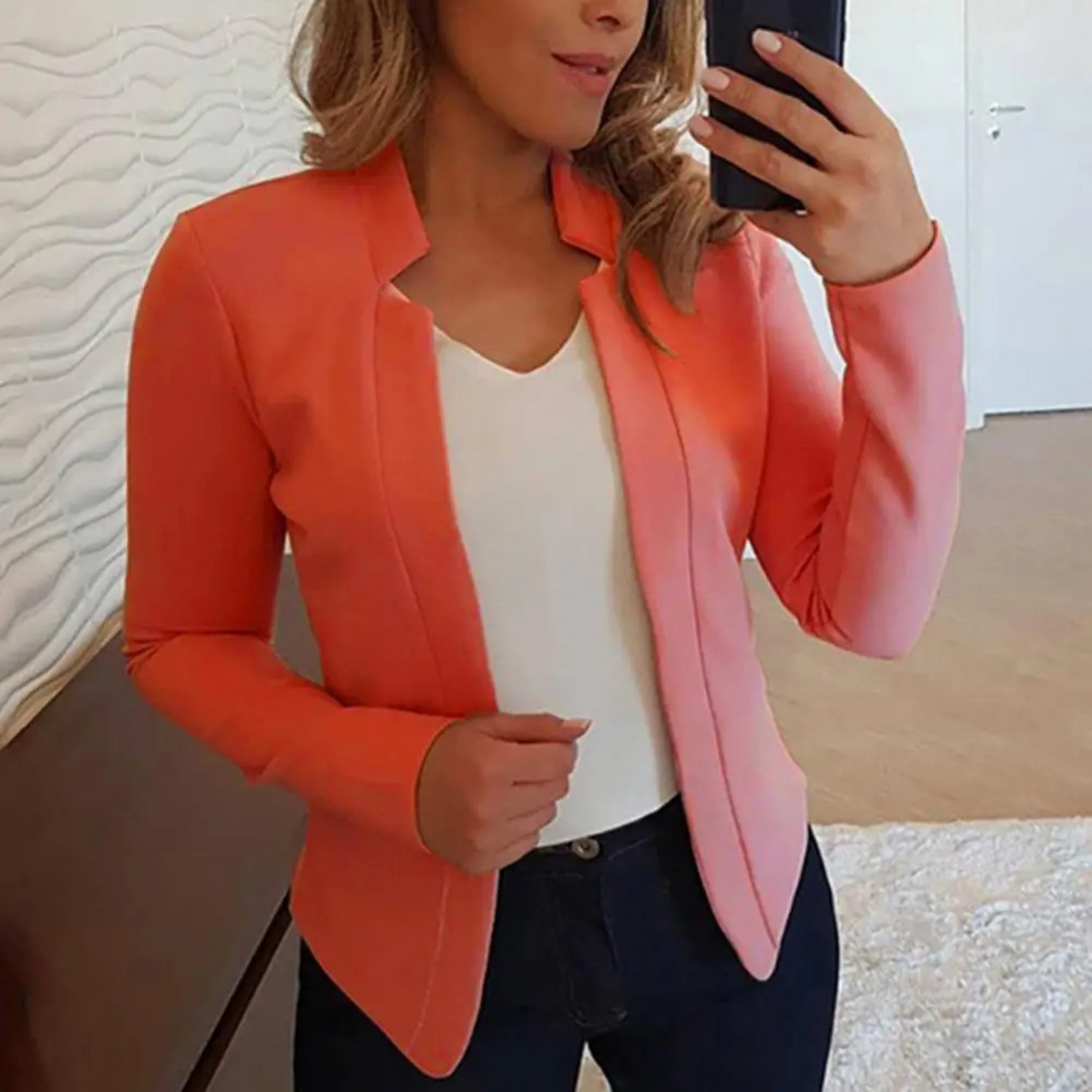 Women's Blazer - Formal Open-Front Cardigan Blazer Jacket-Grace Aura