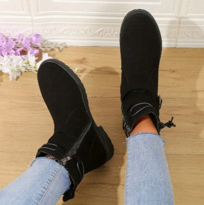 Women's Boots | Zipper | Comfortable | Suede Boots | Ankle Boots-Grace Aura