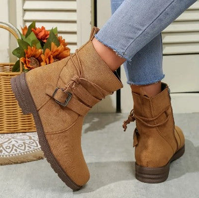 Women's Boots | Zipper | Comfortable | Suede Boots | Ankle Boots-Grace Aura