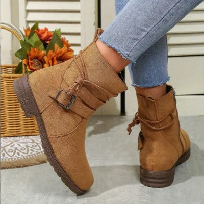 Women's Boots | Zipper | Comfortable | Suede Boots | Ankle Boots-Grace Aura