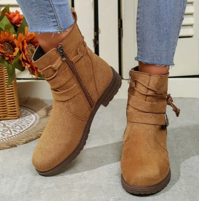Women's Boots | Zipper | Comfortable | Suede Boots | Ankle Boots-Grace Aura