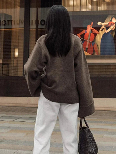 Women's Cardigan | V-Neck | Pockets | Button-Up Cardigan | Knit Cardigan -Grace Aura