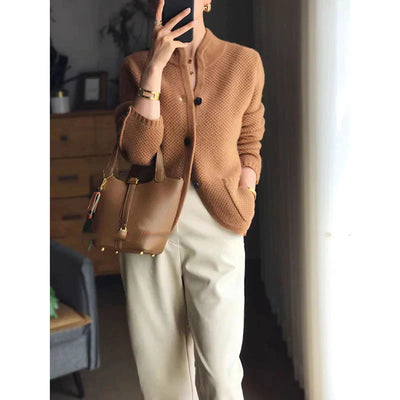 Women's Cardigan | Wool Blend | Button-Up | Knitted Cardigan | Cardigan Jacket-Grace Aura