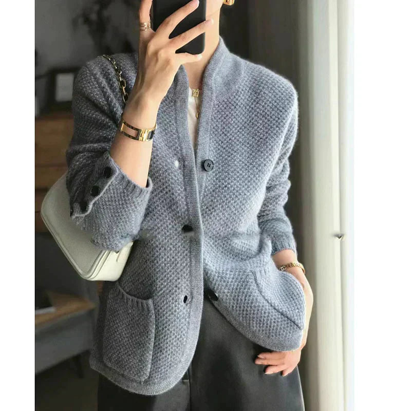 Women's Cardigan | Wool Blend | Button-Up | Knitted Cardigan | Cardigan Jacket-Grace Aura