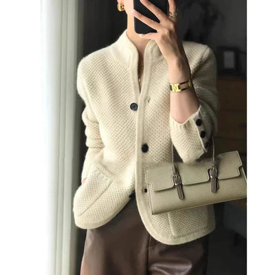 Women's Cardigan | Wool Blend | Button-Up | Knitted Cardigan | Cardigan Jacket-Grace Aura