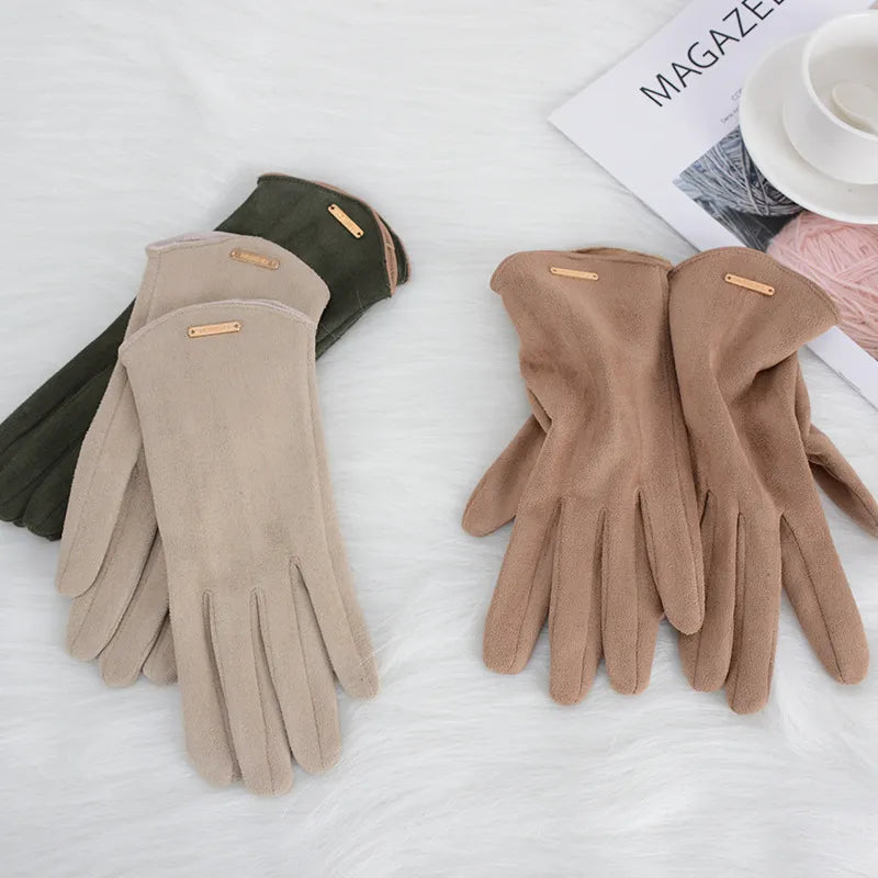 Women's Gloves - Warm - Suede - Touchscreen Gloves - Winter Gloves-Grace Aura