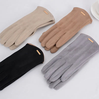 Women's Gloves - Warm - Suede - Touchscreen Gloves - Winter Gloves-Grace Aura