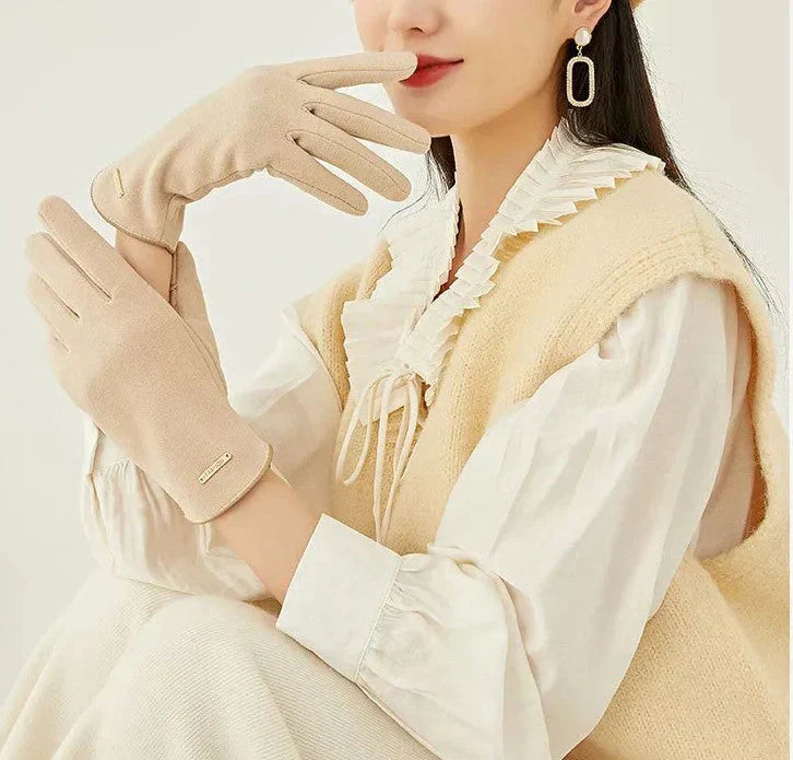 Women's Gloves - Warm - Suede - Touchscreen Gloves - Winter Gloves-Grace Aura