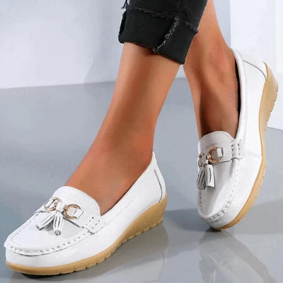 Women's Loafers - Ergonomic - Slip-On - Orthopedic Shoes - Leather Loafers-Grace Aura