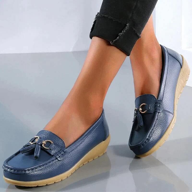 Women's Loafers - Ergonomic - Slip-On - Orthopedic Shoes - Leather Loafers-Grace Aura
