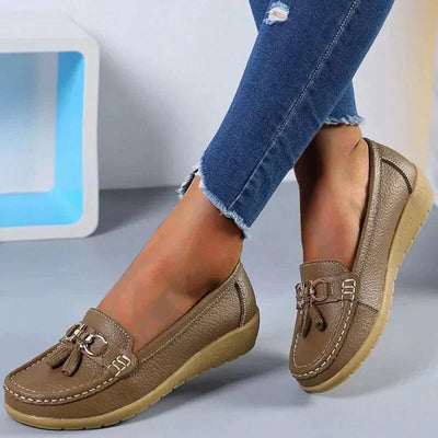 Women's Loafers - Ergonomic - Slip-On - Orthopedic Shoes - Leather Loafers-Grace Aura