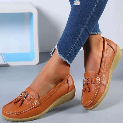 Women's Loafers - Ergonomic - Slip-On - Orthopedic Shoes - Leather Loafers-Grace Aura