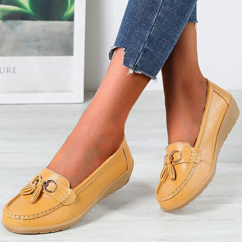 Women's Loafers - Ergonomic - Slip-On - Orthopedic Shoes - Leather Loafers-Grace Aura