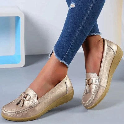 Women's Loafers - Ergonomic - Slip-On - Orthopedic Shoes - Leather Loafers-Grace Aura
