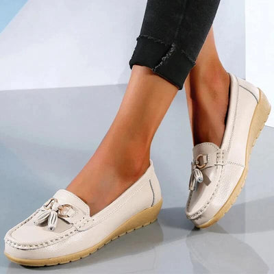 Women's Loafers - Ergonomic - Slip-On - Orthopedic Shoes - Leather Loafers-Grace Aura