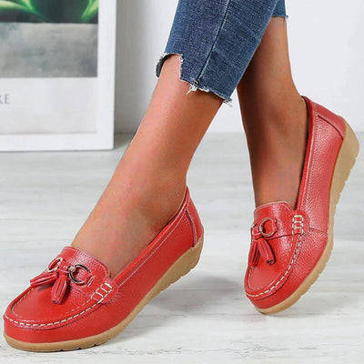 Women's Loafers - Ergonomic - Slip-On - Orthopedic Shoes - Leather Loafers-Grace Aura