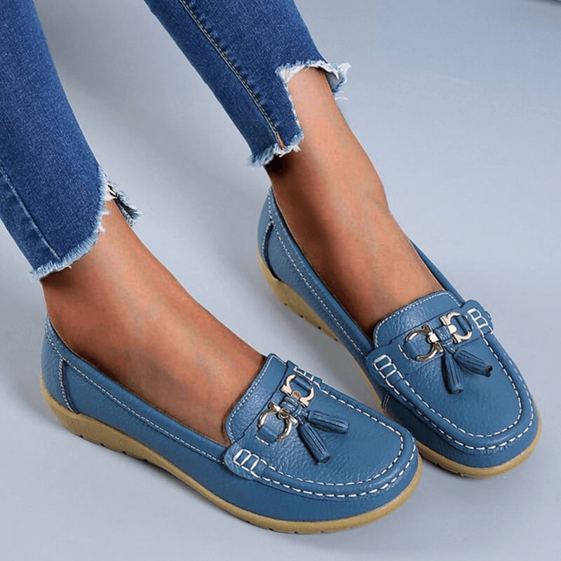 Women's Loafers - Ergonomic - Slip-On - Orthopedic Shoes - Leather Loafers-Grace Aura