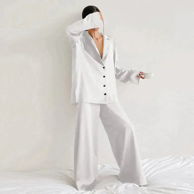 Women's Pajamas - Wide Leg - Long Sleeve - Pajama Set - Sleepwear-Grace Aura