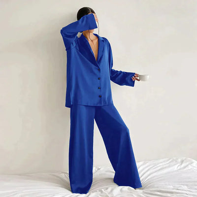 Women's Pajamas - Wide Leg - Long Sleeve - Pajama Set - Sleepwear-Grace Aura