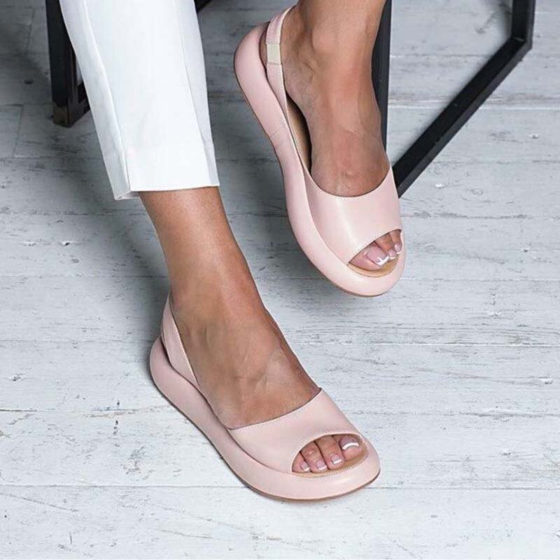 Women's Sandals - Open Toe - Thick Sole - Leather Sandals - Summer Sandals-Grace Aura