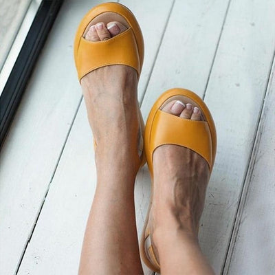 Women's Sandals - Open Toe - Thick Sole - Leather Sandals - Summer Sandals-Grace Aura