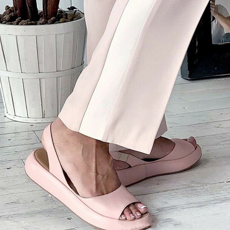 Women's Sandals - Open Toe - Thick Sole - Leather Sandals - Summer Sandals-Grace Aura